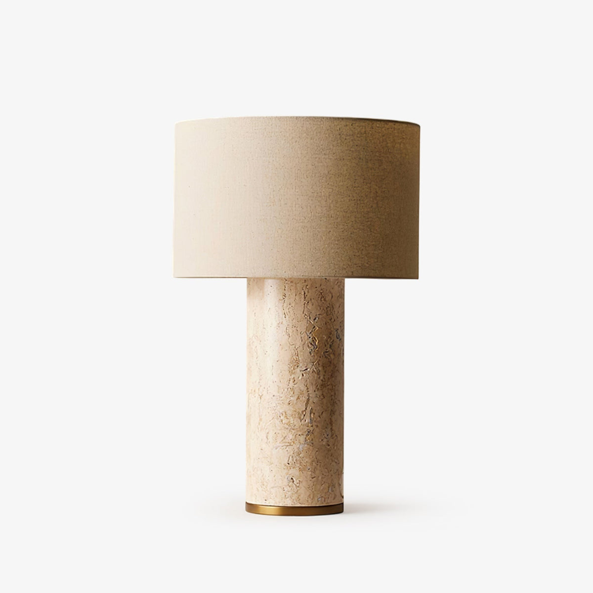 Lámpara de mesa de travertino con pantalla beige Hontera – vista principal