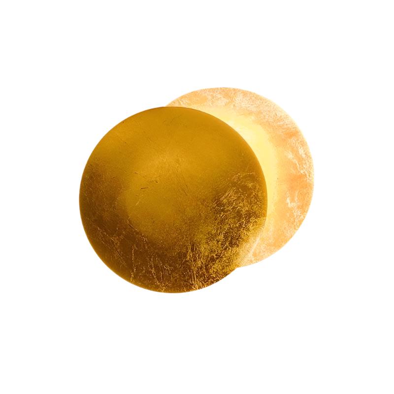 Astroclaro Eclipse: Aplique de Pared con Diseño Lunar de Metal – Dorado/Bronce