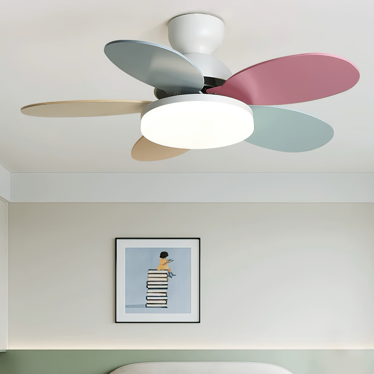 Ventilador de techo con luz Margela en una habitación infantil – imagen 21
