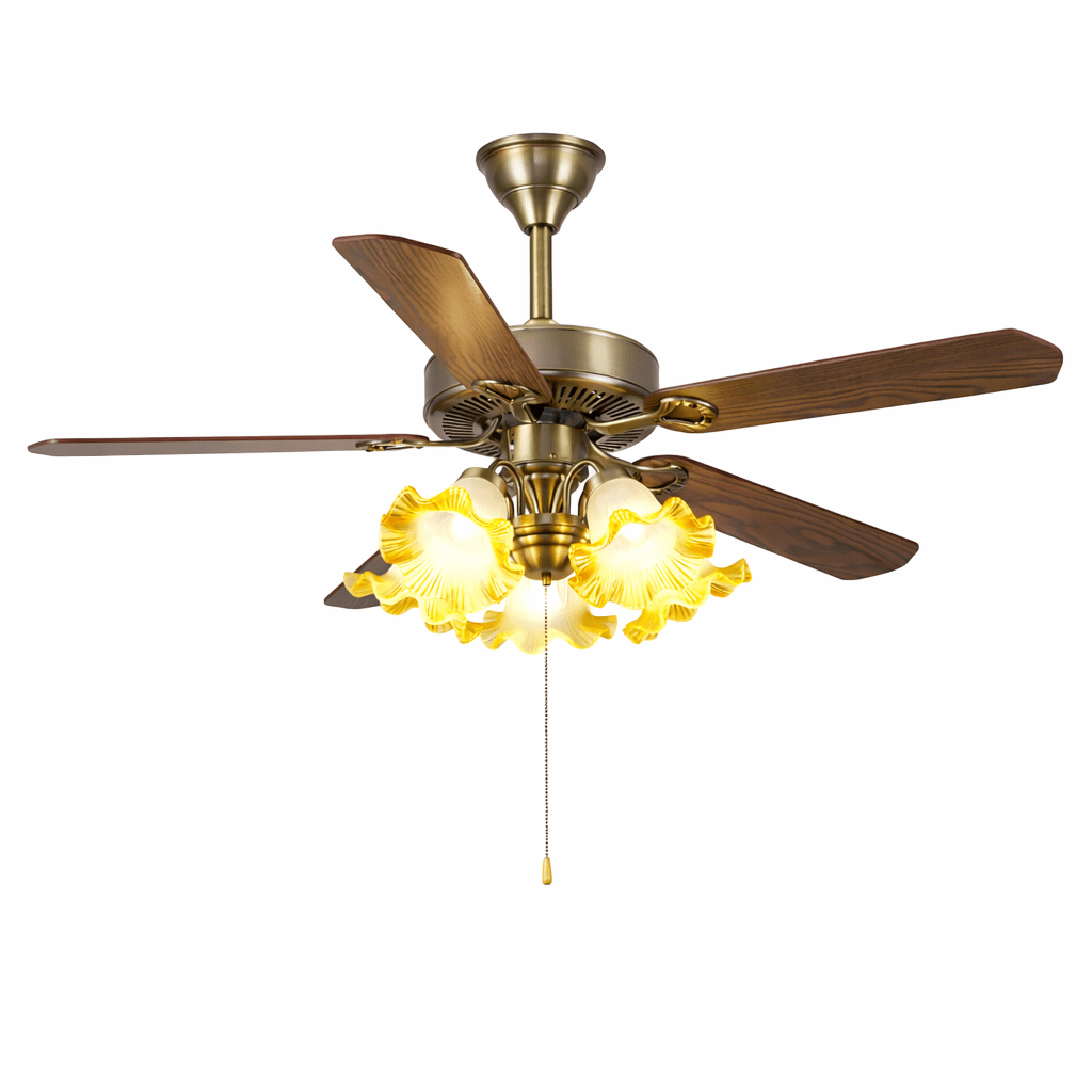 Ventilador de techo con luz Sepiana en un salón rústico – imagen 7