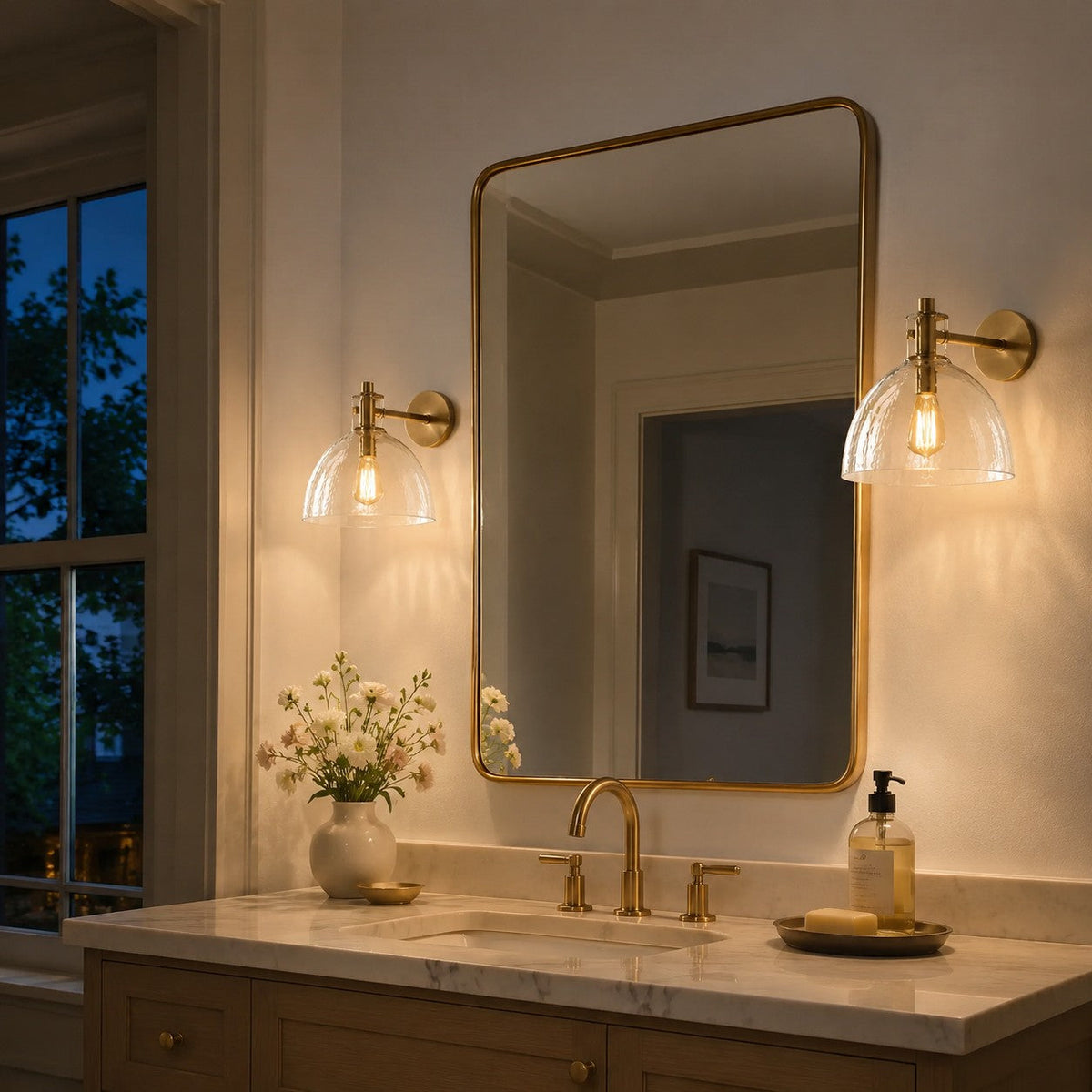 Aplique de pared de cristal soplado Niebla en un baño cálido – imagen 20