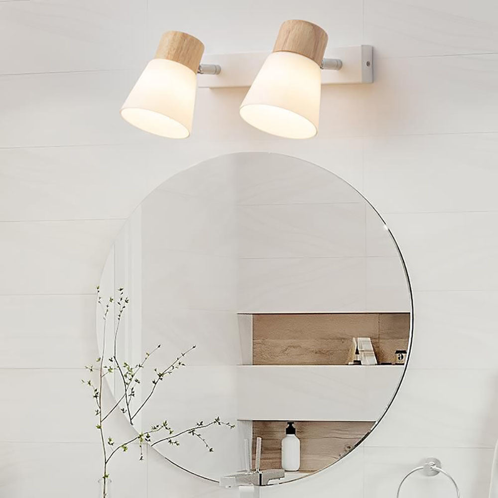 Astroclaro Arbor: Aplique de Pared Nórdico de Madera y Vidrio – Blanco