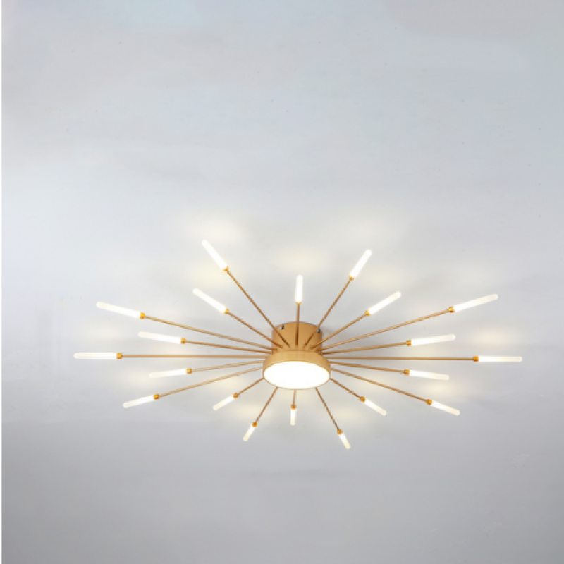 Plafón LED fuegos artificiales Lucela – dorado 105 cm 20 W