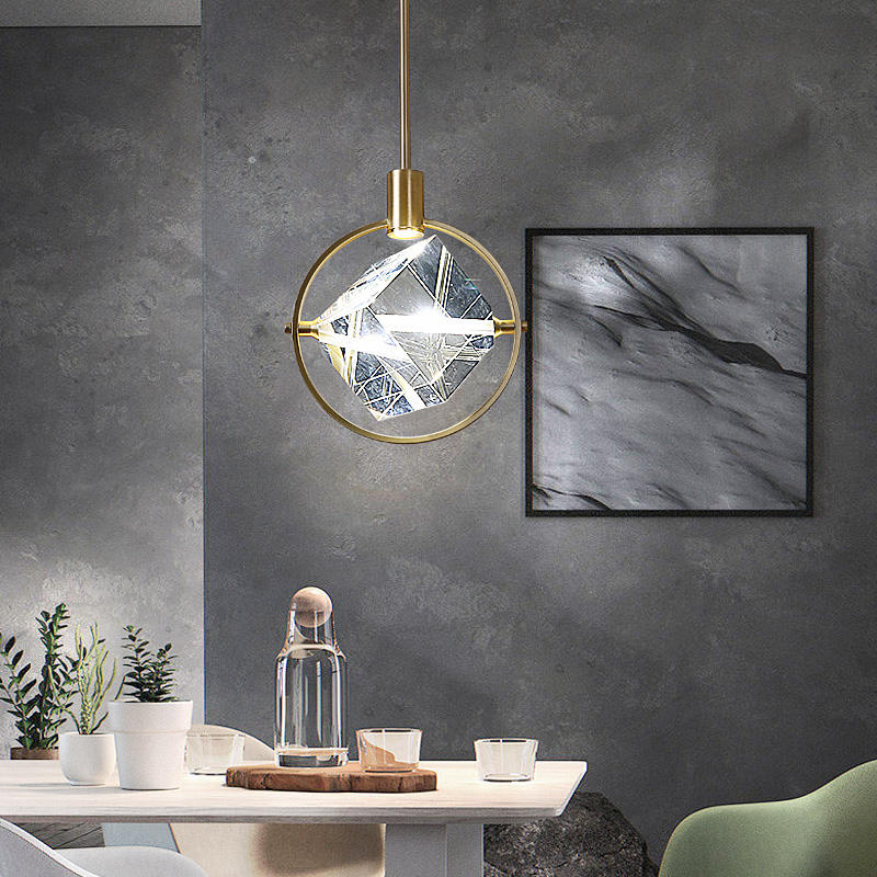 Lámpara colgante LED de cristal Diamela – vista principal