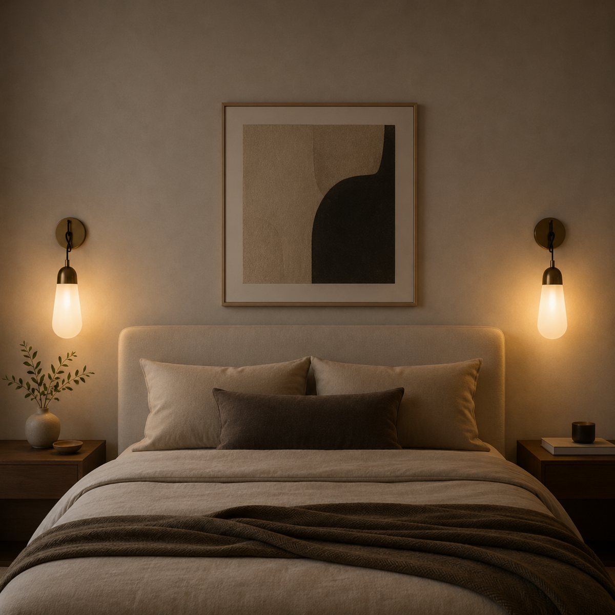 Aplique de pared gota de vidrio Wenuda – en pareja junto a la cama