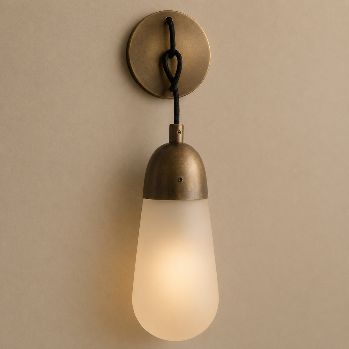 Aplique de pared gota de vidrio Wenuda – encendido, detalle de la gota