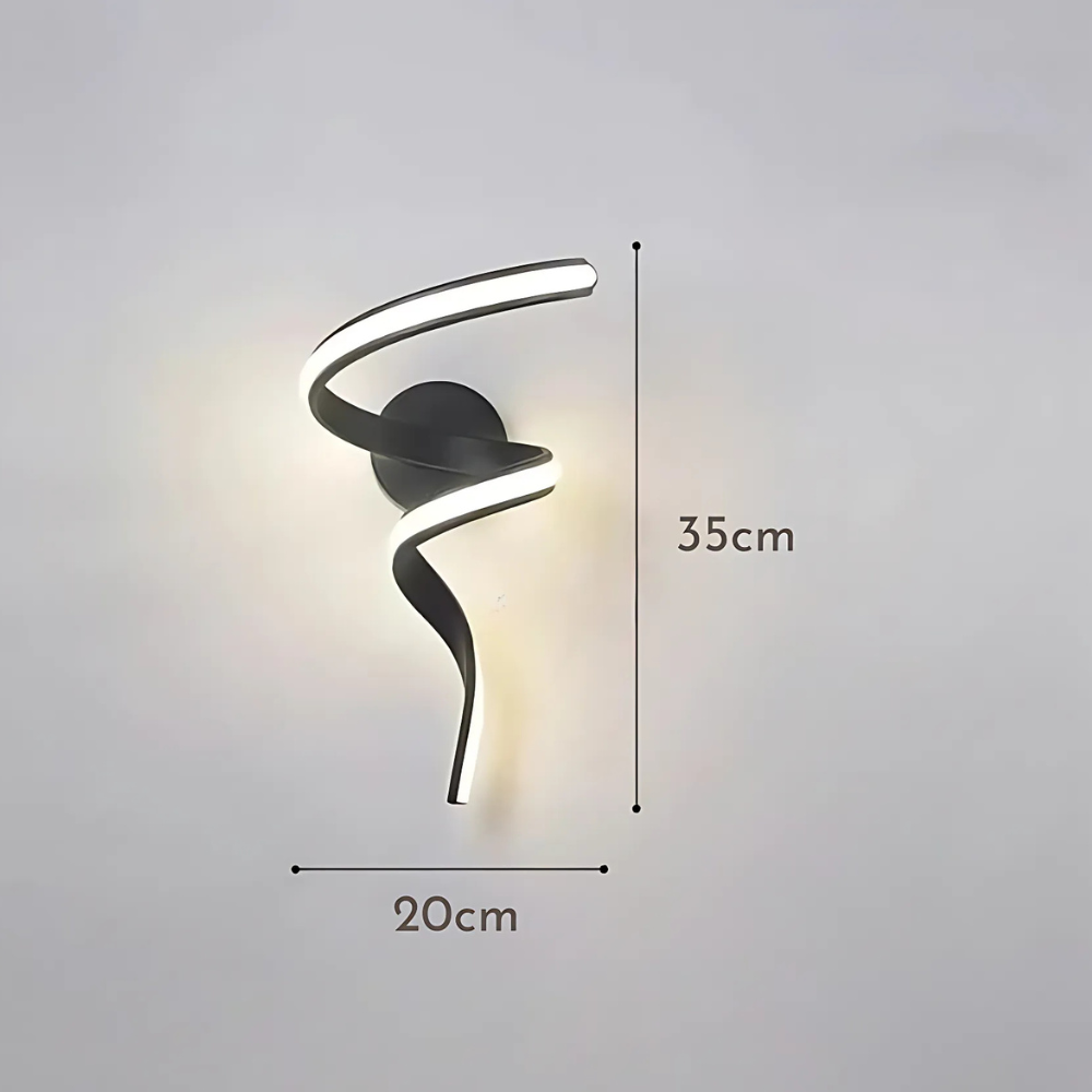 Glayra - Aplique de Pared LED en Forma de Espiral - Lámpara Moderna para Interior y Exterior - Diseño Artístico y Eficiente - Ideal para Dormitorio y Salas