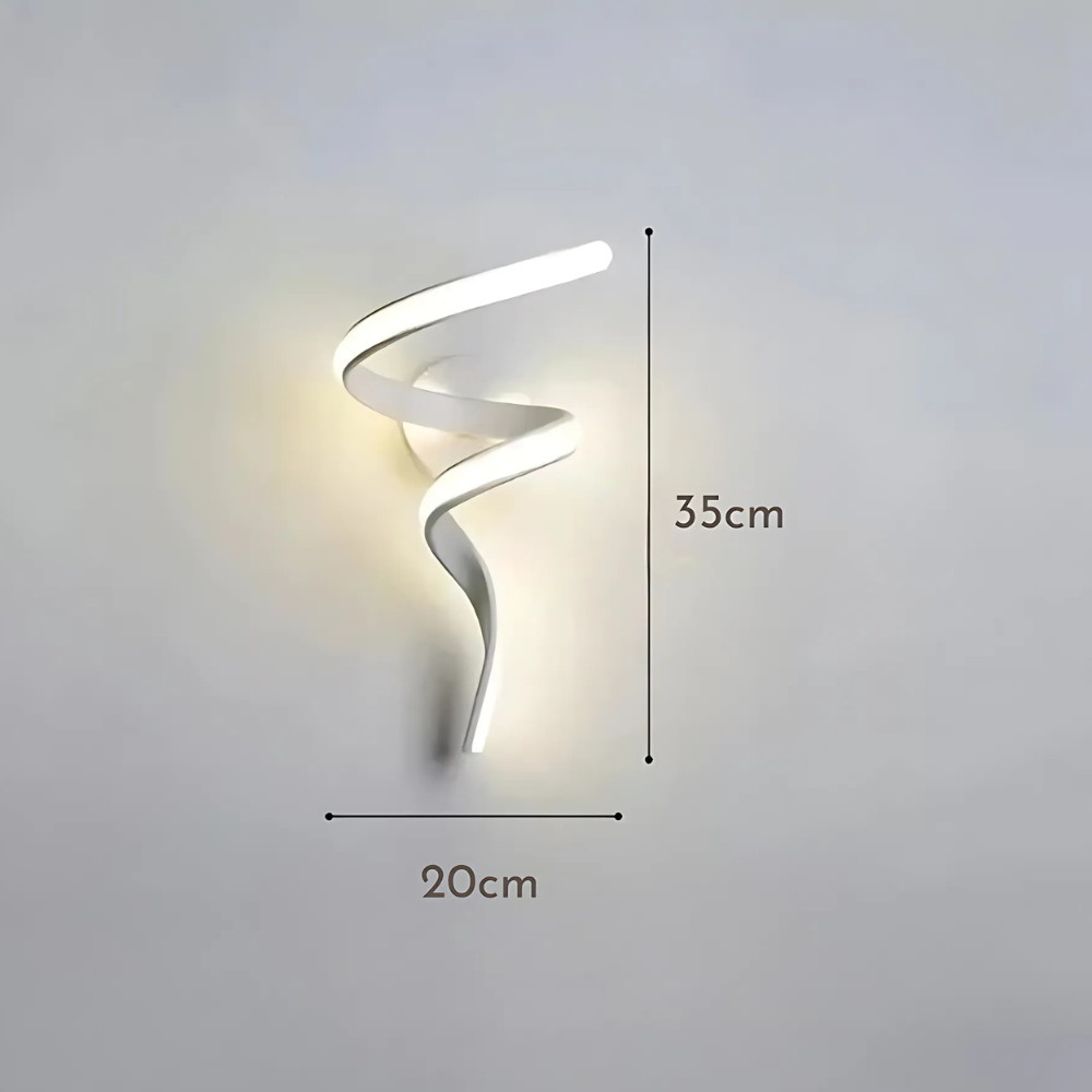 Glayra - Aplique de Pared LED en Forma de Espiral - Lámpara Moderna para Interior y Exterior - Diseño Artístico y Eficiente - Ideal para Dormitorio y Salas