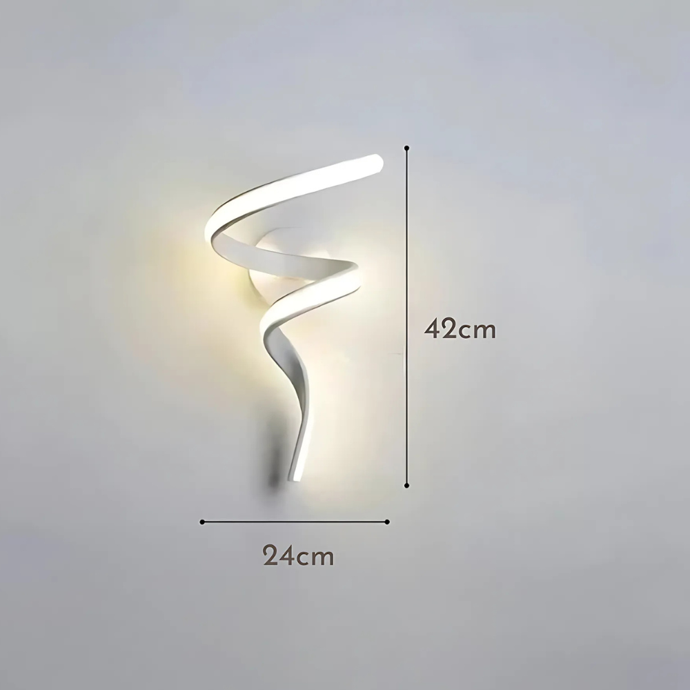 Glayra - Aplique de Pared LED en Forma de Espiral - Lámpara Moderna para Interior y Exterior - Diseño Artístico y Eficiente - Ideal para Dormitorio y Salas