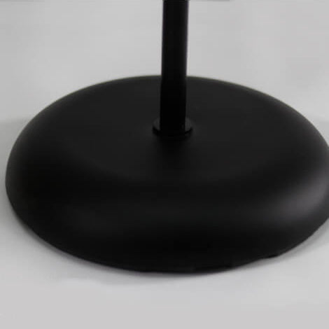 Lámpara de pie de papel estilo farol Velarda – detalle de la base negra