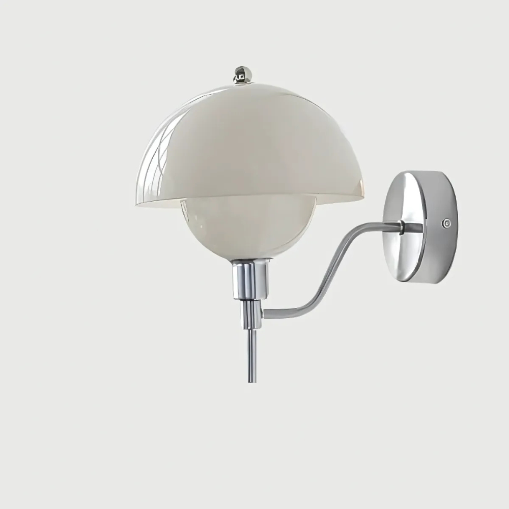 Halira - Aplique de Pared Inspirado en Hongos con Luz Cálida y Diseño Elegante para Dormitorio, Pasillos y Fluros - Vidrio Crema 20cm