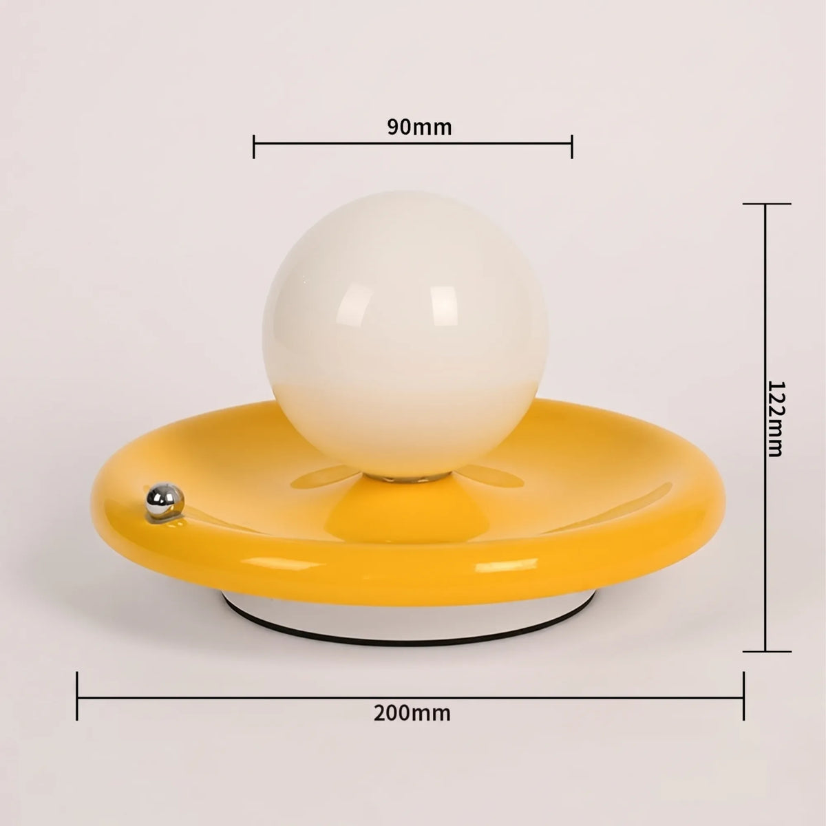 Astrela - Lámpara de Mesa Recargable Platillo Retro con Globo de Cristal