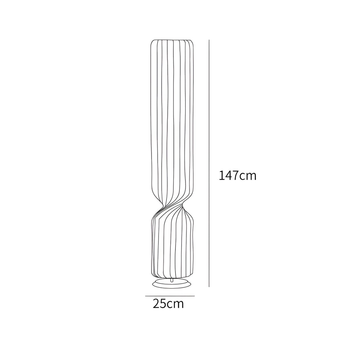 Lámpara de pie columna Tirzana – medidas de 25 x 147 cm