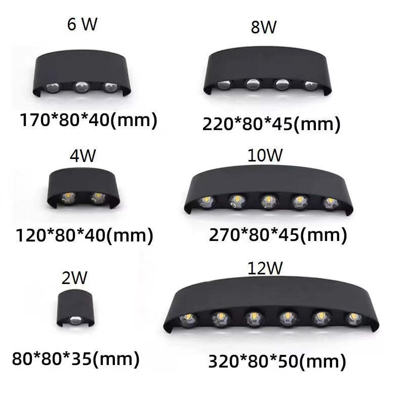 Aplique de pared LED arriba y abajo Fulgara en una fachada iluminada – imagen 21