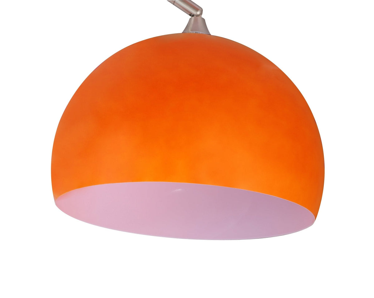 Lámpara de pie en arco Flamira – pantalla naranja
