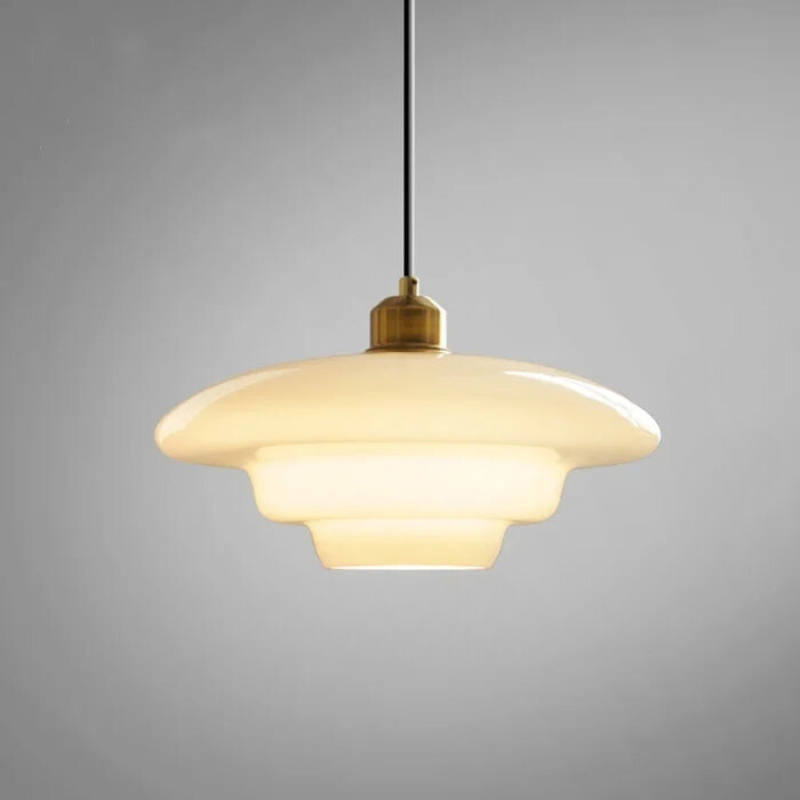 LumaBella - Lámpara Colgante de Vidrio y Latón Moderna