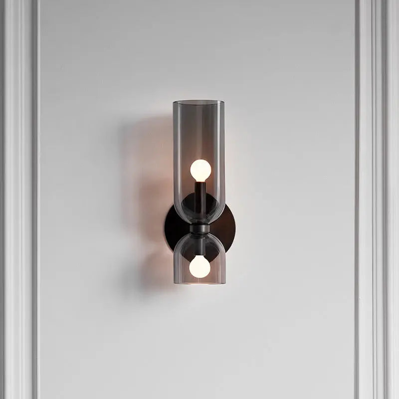 Astroclaro Celeste: Lámpara de Pared de Vidrio para Dormitorio – Azul/Gris/Blanco
