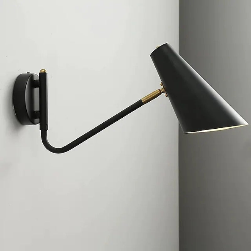 Astroclaro Orbit: Aplique de Pared Minimalista y Giratorio de Metal – Negro/Oro/Blanco