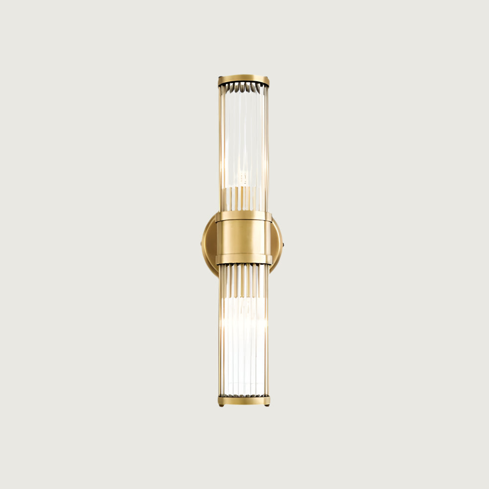 Cylis: Aplique de Pared Cilíndrico Moderno de Metal y Vidrio – Dorado