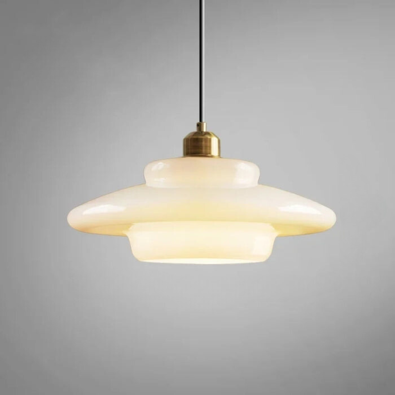 LumaBella - Lámpara Colgante de Vidrio y Latón Moderna