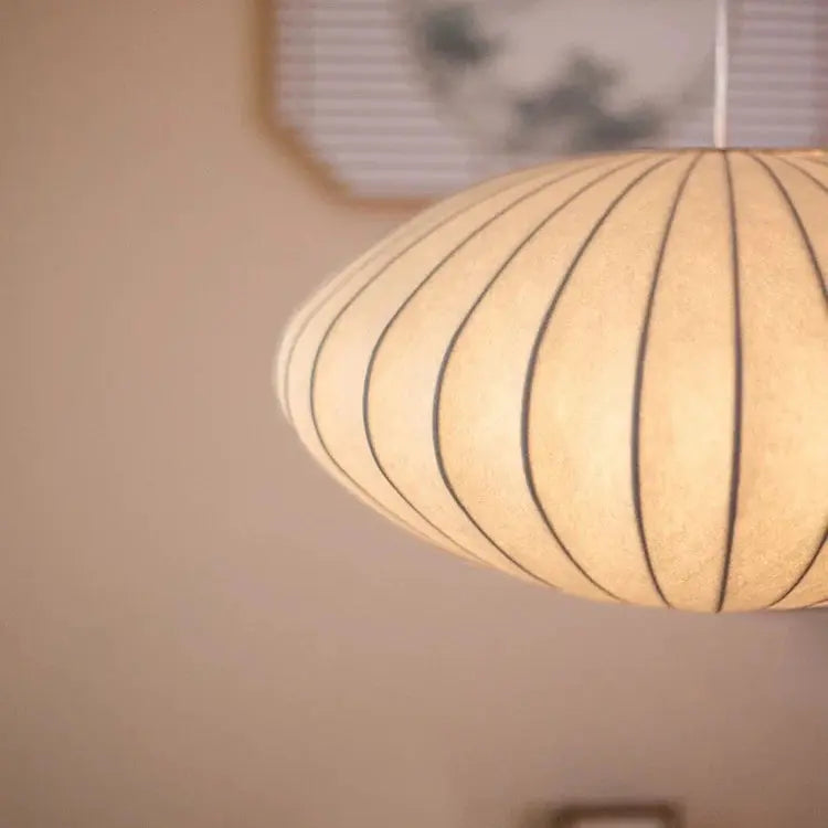 NokoriLuz - Lámpara Colgante Japandi en Seda Elegante