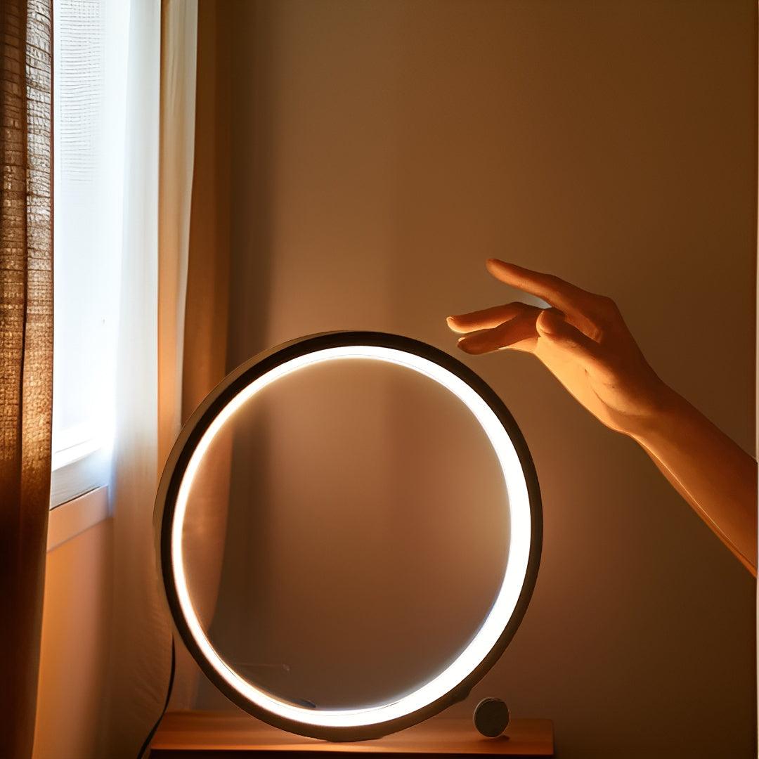 AuraCírculo - Lámpara de Mesa LED con Control Táctil