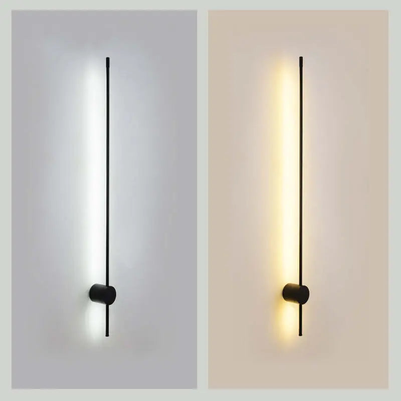 Astroclaro Lumen: Minimalista Lineal Metal LED Aplique de Pared – Negro