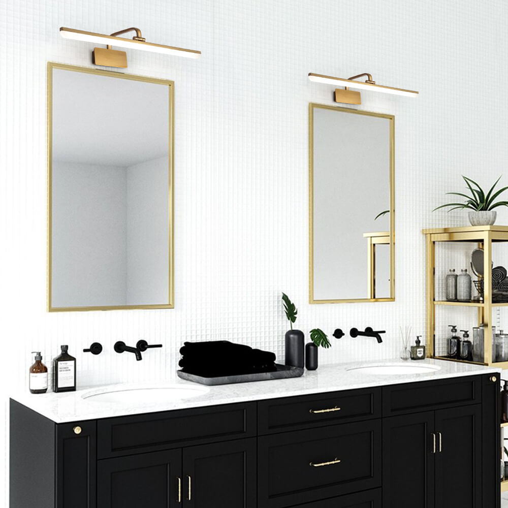 Aplique de Baño LED en Acabado Dorado Satinado con Luz de Maquillaje Integrada 6