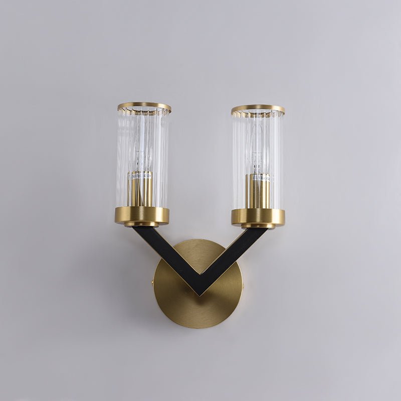 Aplique de Pared Creativo en Forma de V con Acabado en Oro – Lámpara para Baño Estilo Mid-Century 5