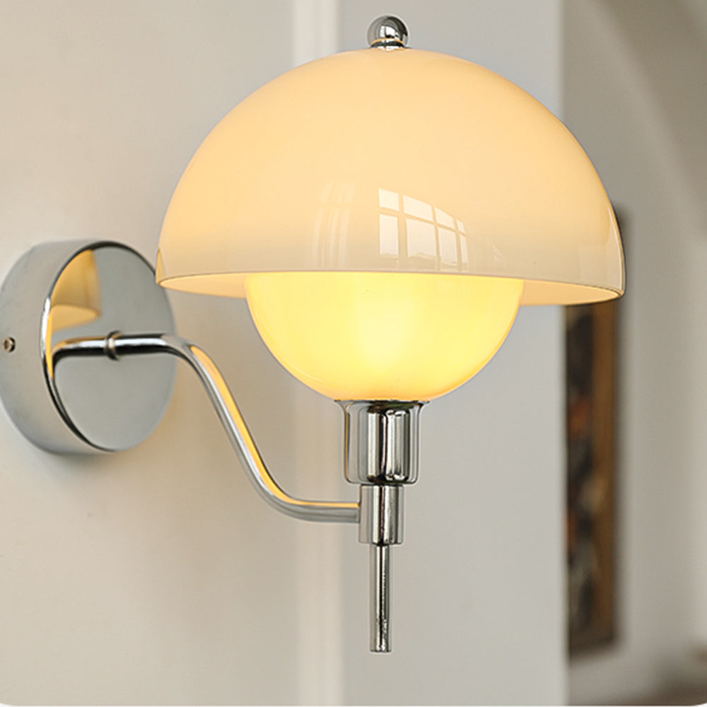 Aplique de Pared Inspirado en Hongos con Luz Cálida y Diseño Elegante para Dormitorio, Pasillos y Fluros - Vidrio Crema 20 cm 1