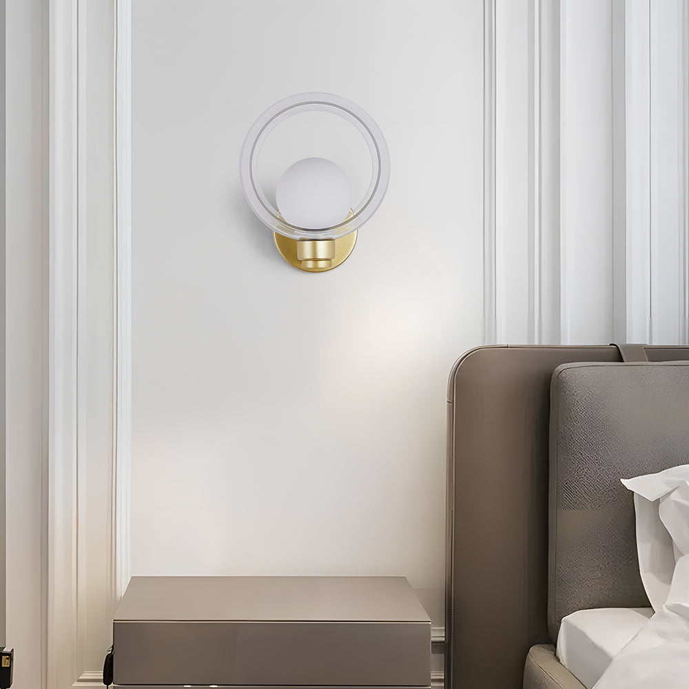 Aplique de Pared Moderno Redondo de Vidrio para Sala de Estar 9