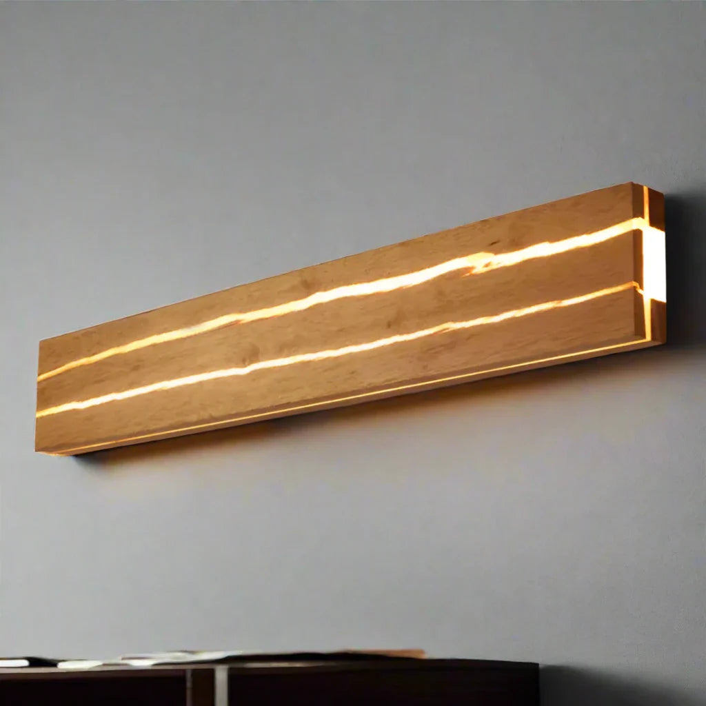 Aplique de Pared Moderno de Madera con Diseño Roto – Lámpara de Decoración para el Hogar 2