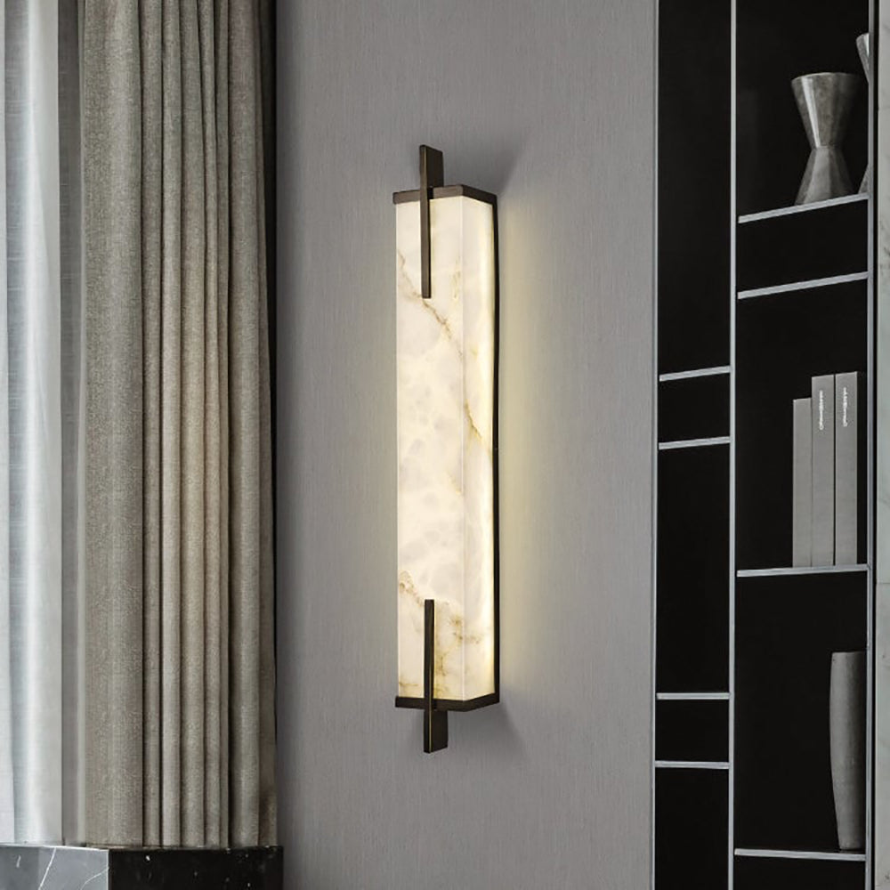 Aplique de Pared Rectangular de Alabastro Calliope con Luz LED Integrada 6