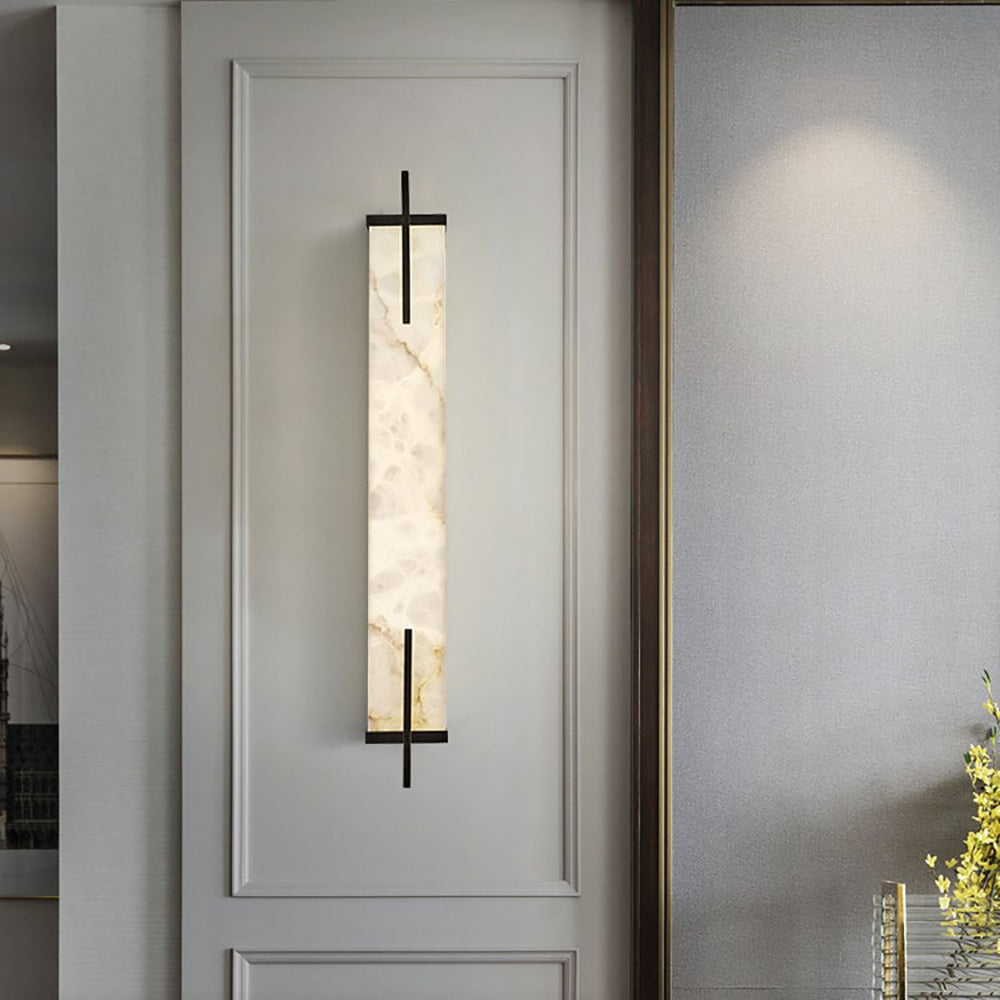 Aplique de Pared Rectangular de Alabastro Calliope con Luz LED Integrada 8