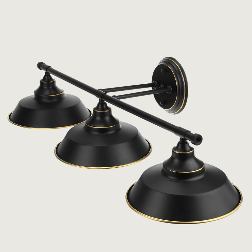 Aplique de Pared Rústico Vintage de 3 Luces en Negro Mate, Ideal para Baño y Dormitorio 3