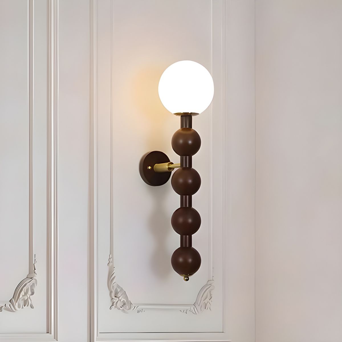 Aplique de Pared Vintage en Madera Maciza para Sala de Estar, Iluminación Rústica E14, 58 cm altura 4