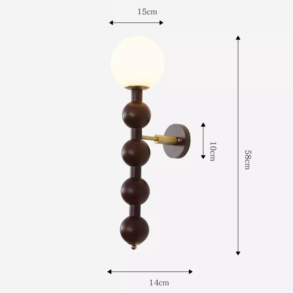 Aplique de Pared Vintage en Madera Maciza para Sala de Estar, Iluminación Rústica E14, 58 cm altura 6
