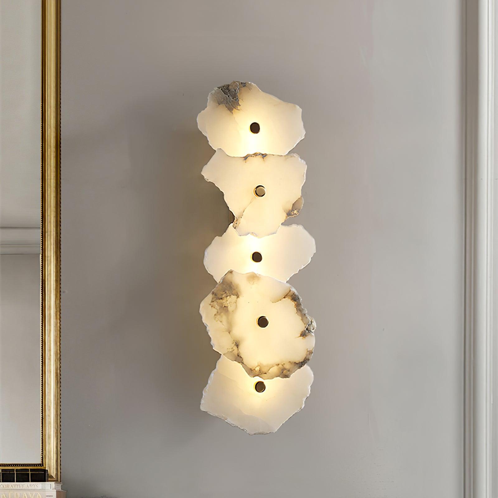 Aplique de Pared de Alabastro Petra con Luz LED Integrada - Diseño Moderno y Elegante 2