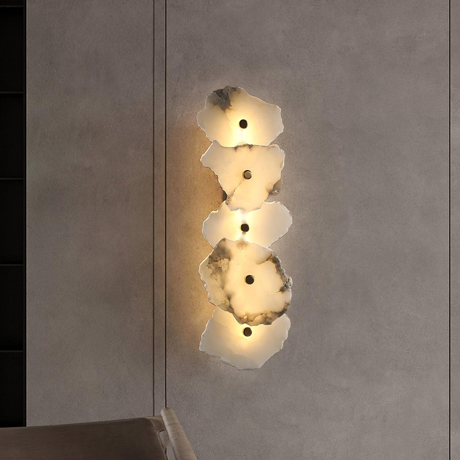 Aplique de Pared de Alabastro Petra con Luz LED Integrada - Diseño Moderno y Elegante 3