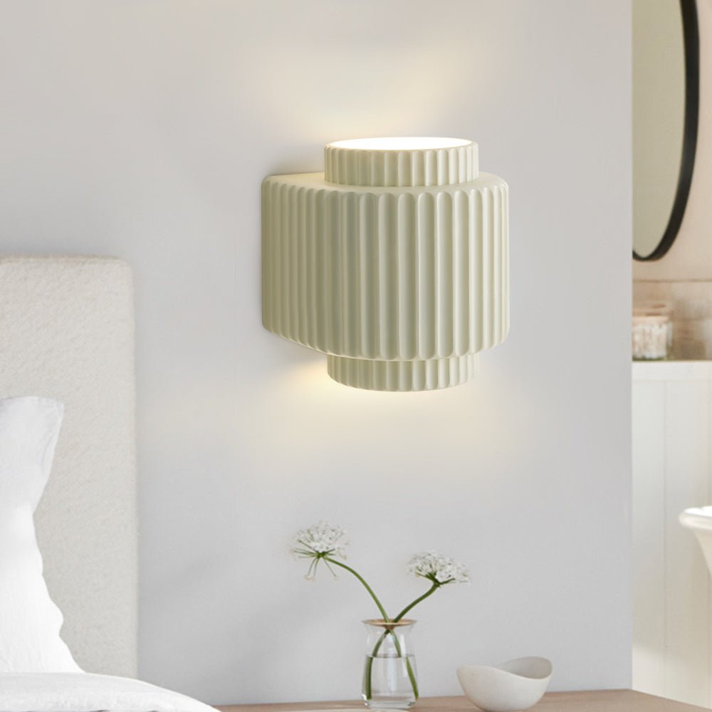 Aplique de Pared de Cerámica Estilo Nórdico Creme, Dimmable y Versátil para Dormitorio y Hogar 2
