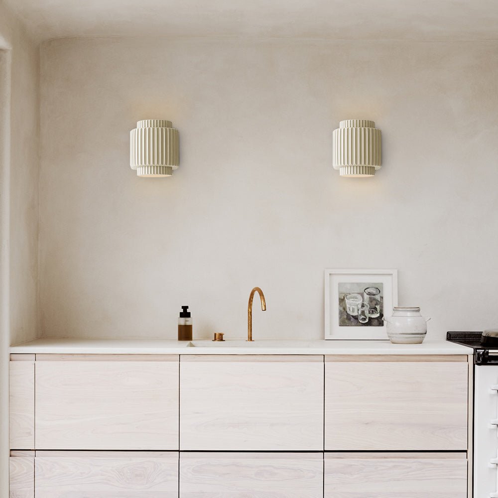 Aplique de Pared de Cerámica Estilo Nórdico Creme, Dimmable y Versátil para Dormitorio y Hogar 3