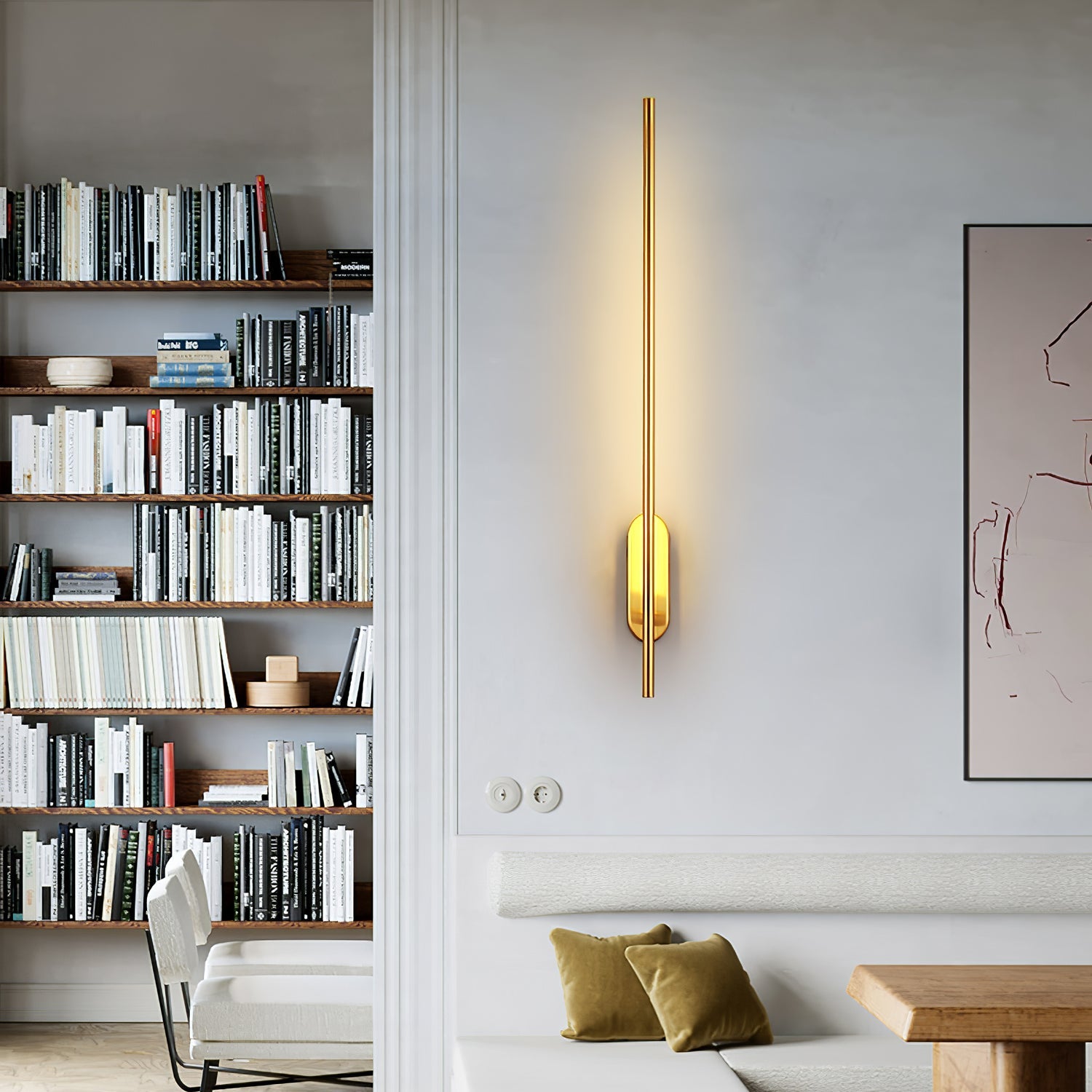 Aplique de Pared de Metal en Forma de Stick con Luz LED Integrada – Diseño Minimalista 4