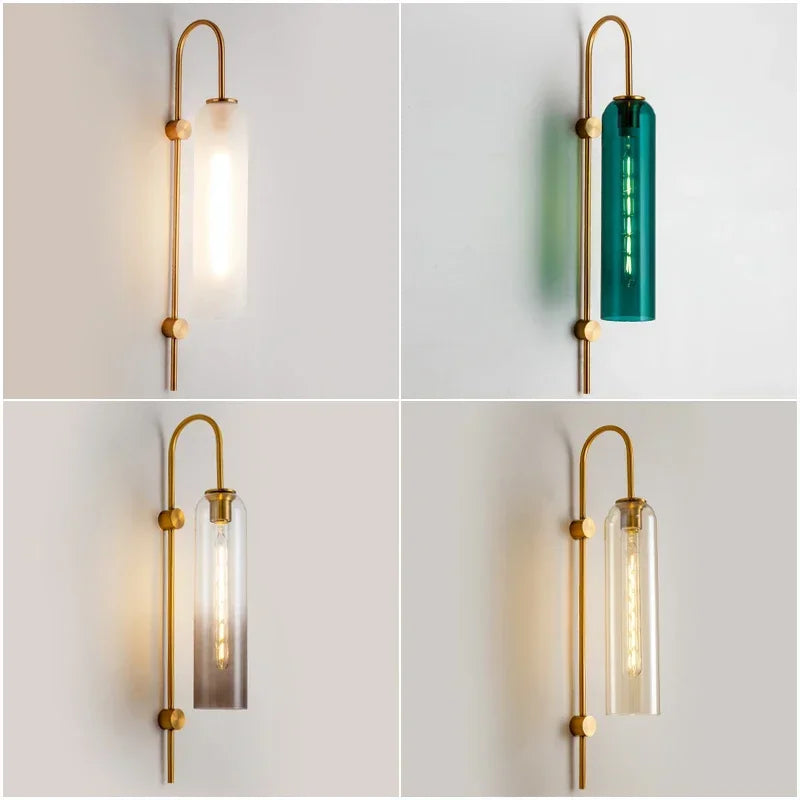 Zaneko - Aplique de Pared de Vidrio Moderno para Iluminación Interior