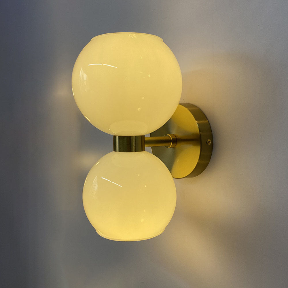 Aplique de Pared de Vidrio con 2 Cabezas para Dormitorio – Lámpara Moderna y Elegante 2