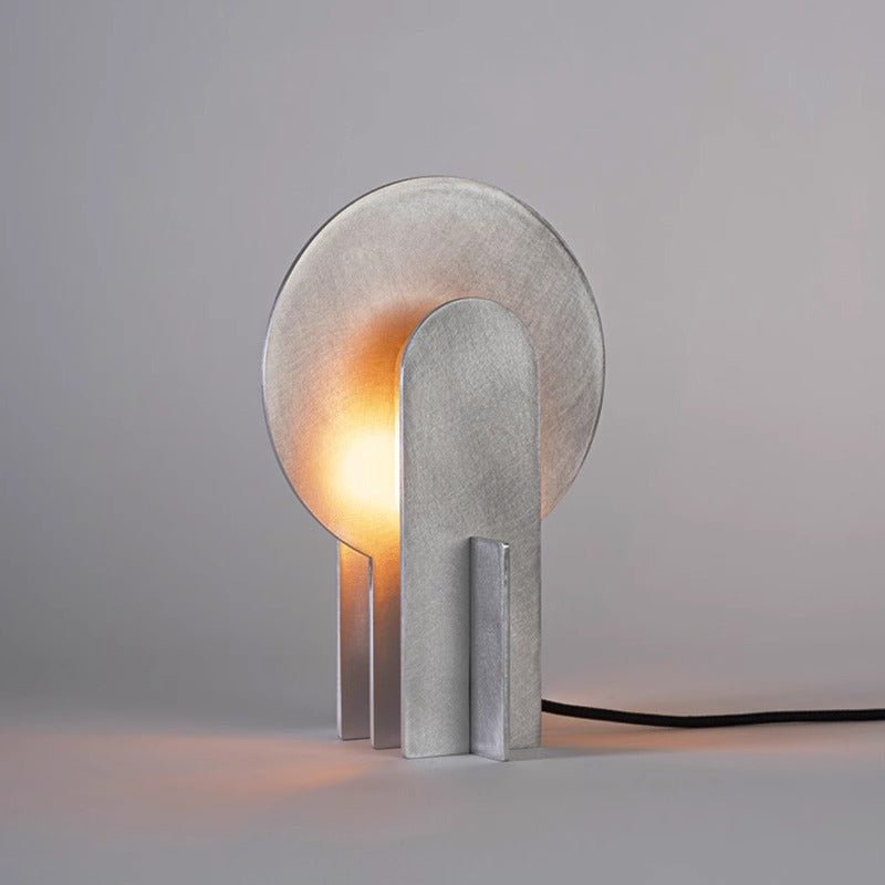 Lámpara de mesa de acero con arco Mardela – versión de acero inoxidable