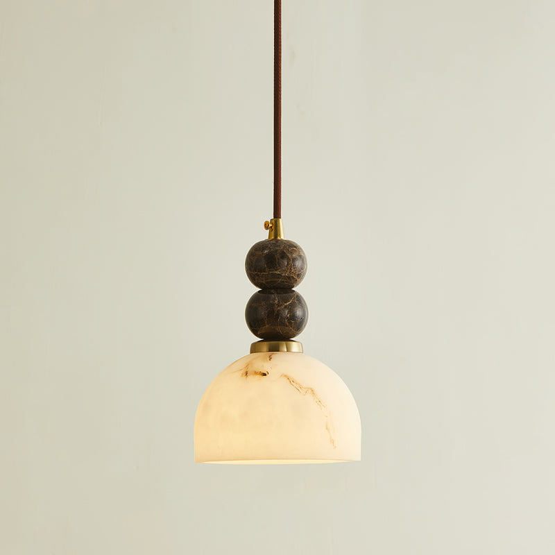 Lámpara colgante de mármol Tallea – Ø 14 × 21 cm 1 luz