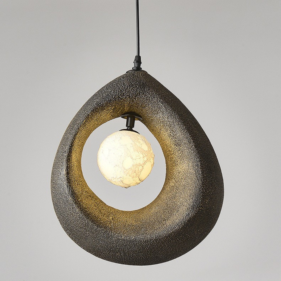 Noya - Lámpara Colgante Moderna Wabi Sabi de Poliestireno – Diseño Natural para Iluminación de Techo en Espacios Elegantes