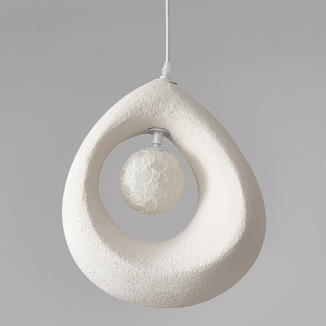 Noya - Lámpara Colgante Moderna Wabi Sabi de Poliestireno – Diseño Natural para Iluminación de Techo en Espacios Elegantes
