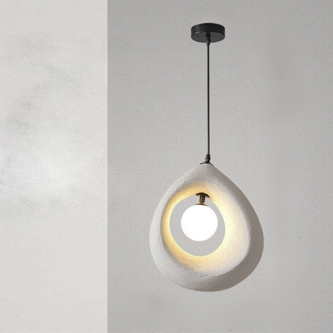 Noya - Lámpara Colgante Moderna Wabi Sabi de Poliestireno – Diseño Natural para Iluminación de Techo en Espacios Elegantes