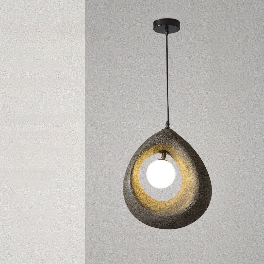 Noya - Lámpara Colgante Moderna Wabi Sabi de Poliestireno – Diseño Natural para Iluminación de Techo en Espacios Elegantes